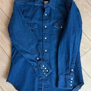 Wrangler Indigo Denim Button Down Shirt